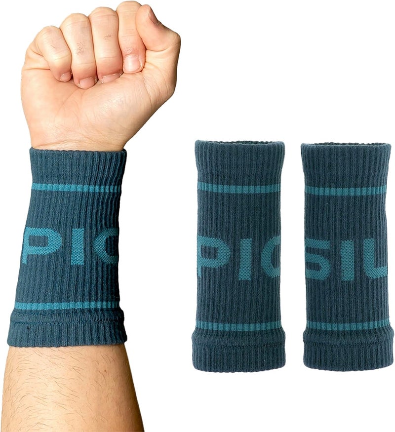 PICSIL - Cotton Sports Wristbands | Absorbent and Breathable | Ideal for Gym, Cross Training, Running and Tennis | Use with Grips | Unisex Design | - Image 1